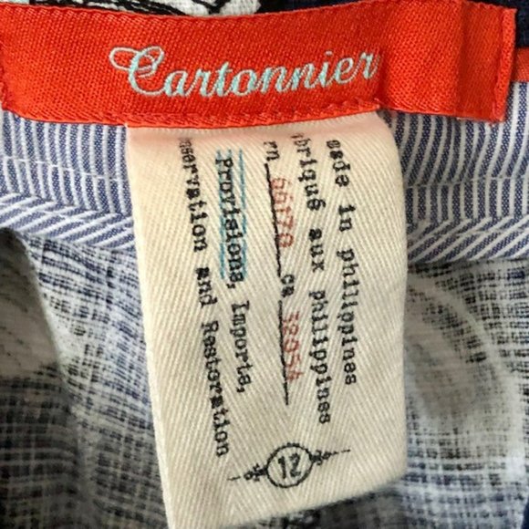 Anthropologie Cartonnier Charlie Brushstroke Ankle/Cropped Pants Navy - 12 - Picture 12 of 14